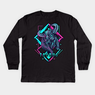 Zodiac TAURUS NEON Series Kids Long Sleeve T-Shirt